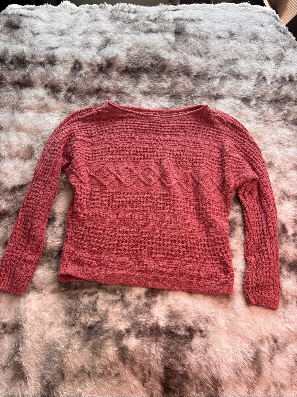 Y2K Abercrombie & Fitch pink Cable Knit Boatneck Sweater